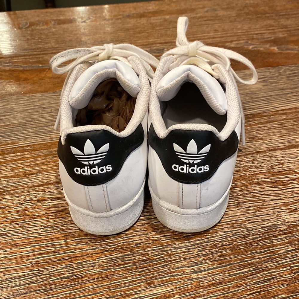 adidas Originals White and Black Superstar Athletic Shoes - Picture 5 of 6